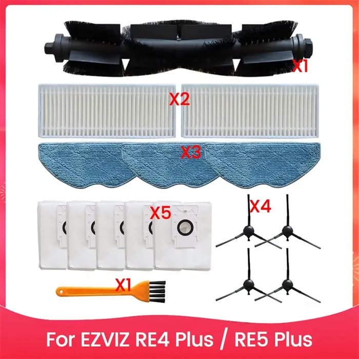 Pièces d'aspirateur robot pour EZVIZ, brosse latérale principale, filtre HEPA, vadrouille, gril, sac