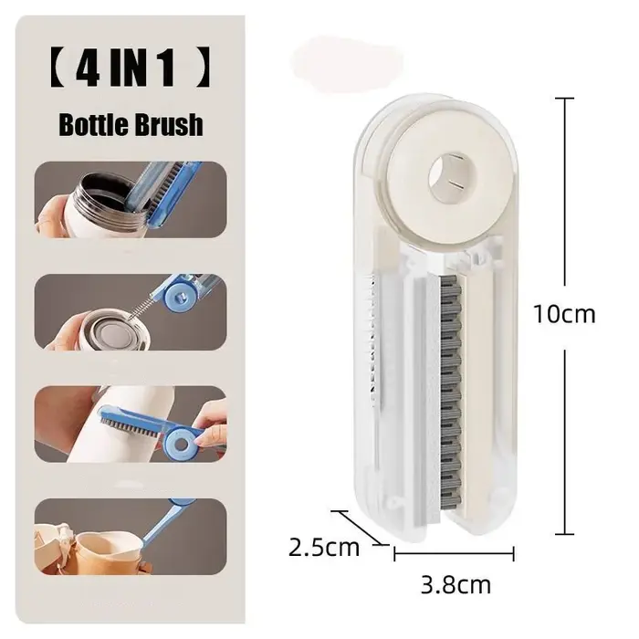 Brosse de nettoyage d'écart de couvercle de tasse 4 en 1