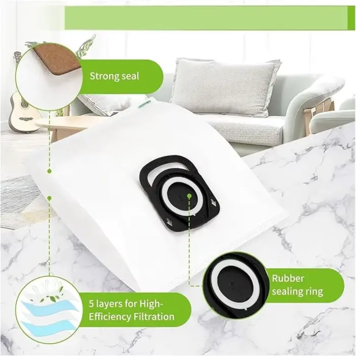 Paquet de 10 sacs à poussière sous vide compatibles pour Rowenta hygiène +