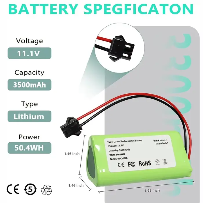 Batterie de remplacement pour aspirateur Robot Vactidy T6 T7 T8, LS001-02, 11.1V, 2600mAh, Li-ion, pièces rechargeables, accessoires
