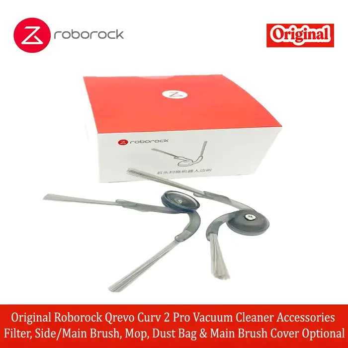 Accessoires pour aspirateur Roborock Qrevo Curv 2 Pro : filtre, brosse latérale/principale, serpilli
