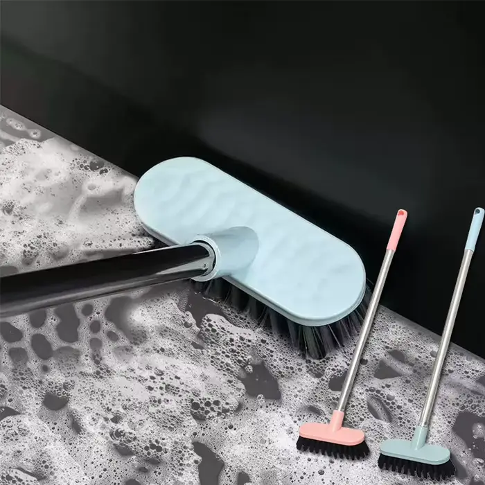 Brosse à récurer le sol avec longue poignée