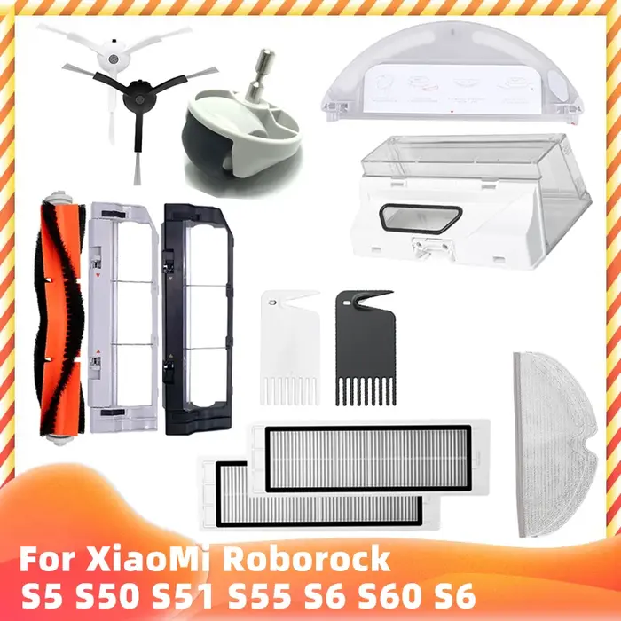 Pièces de rechange pour aspirateur Xiaomi Roborock S5, S50, S51, S55, Dock S60, filtre HEPA, vadroui