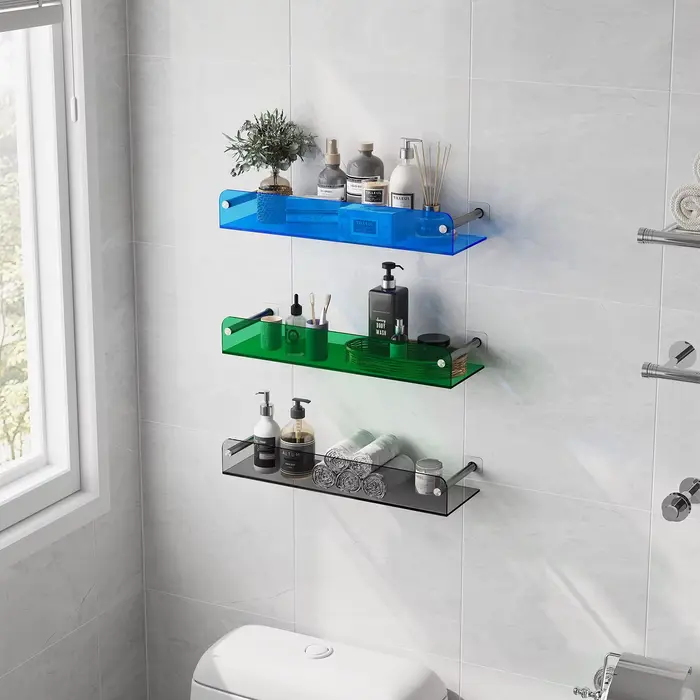Étagère murale en acrylique pour salle de bain