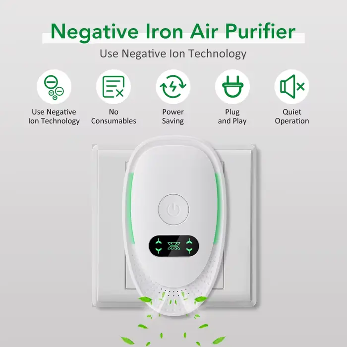 Purificateur d'air enfichable générateur d'ions négatifs Mini ioniseur d'air poussière fumée odeur s