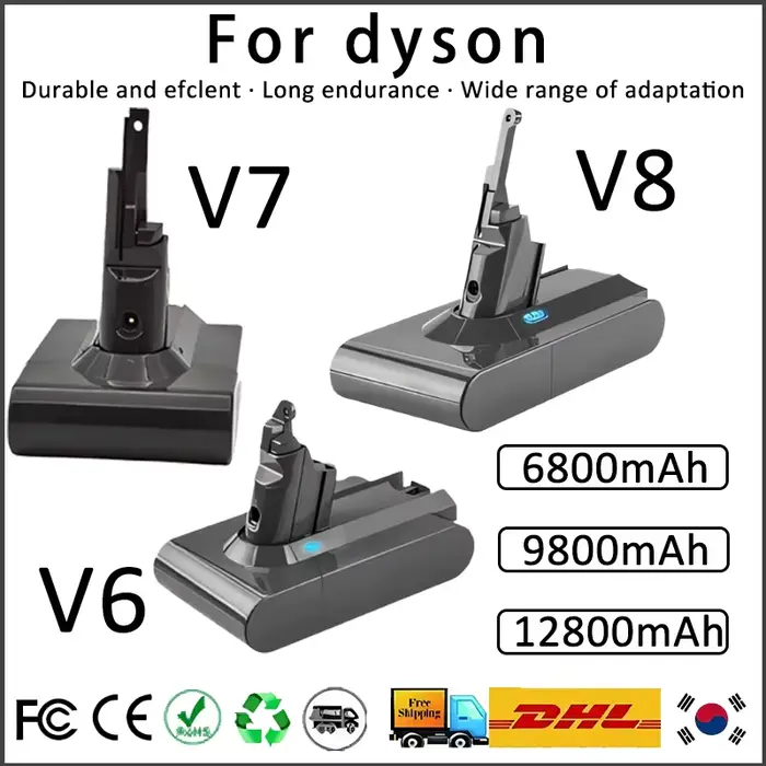 100% nouvelle batterie rechargeable pour aspirateur Dyson V6 V7 V8 série SV07 DC62 DC58 DC31 absolu moelleux Animal Pro Bateria