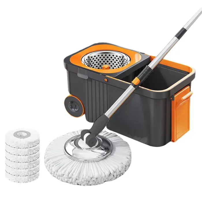 Ensemble de serpillères rotatives avec 6 recharges de têtes de rechange, manche extensible, déshydra