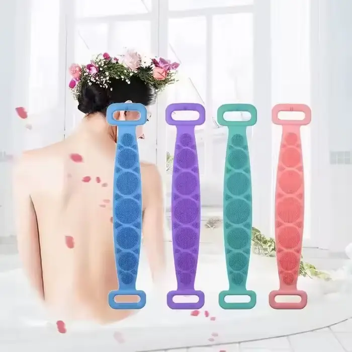 Brosse de Douche Exfoliante en Silicone pour le Corps, Massage Dorsal, Nettoyage de la Peau, Ceinture de Massage Étendue