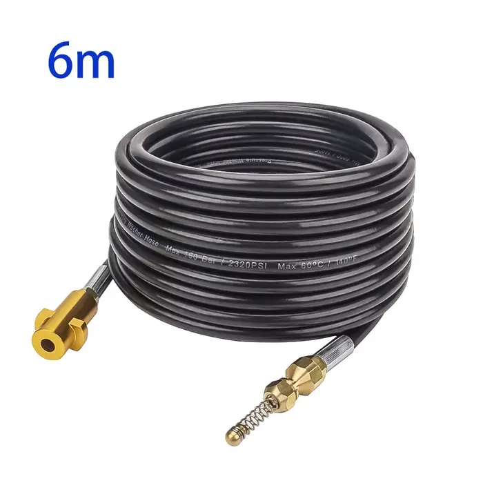 Tuyau de nettoyage haute pression 6 à 20 mètres 2600 psi 180 bars pour canalisations et égouts, comp