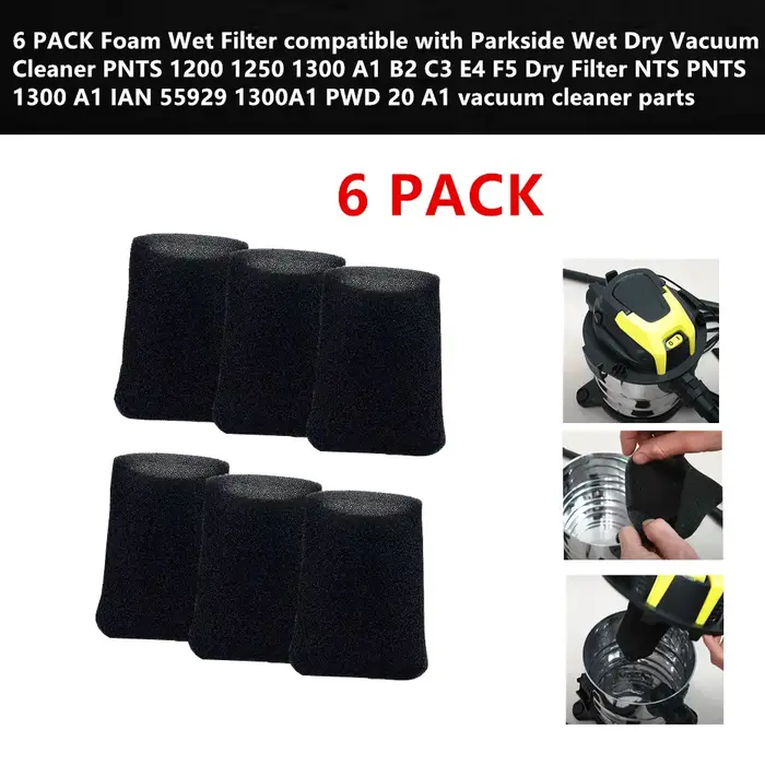 Filtre de support en mousse compatible avec aspirateur sec Parkside