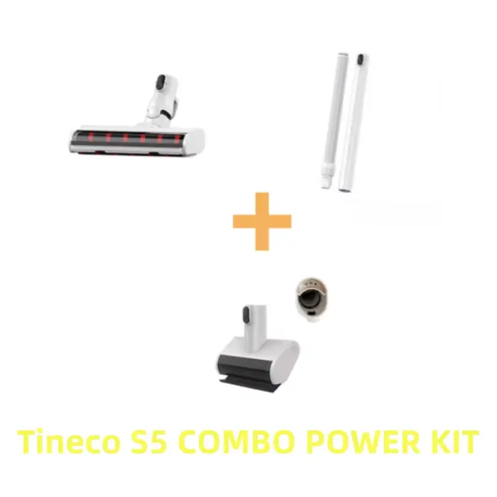 Kit d'alimentation d'origine pour aspirateur Tineco S5 COMBO comprenant tête de brosse électrique tube d'extension et brosse anti-acariens en métal et ABS plastique