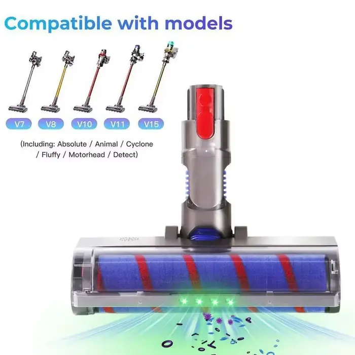 Tête de brosse à rouleau souple pour aspirateur Dyson V7 V8 V10 V11 V15