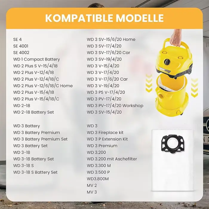 BHBD-sacs d'aspirateur filtre adapté pour Karcher KFI 357 KFI357 KA 40 sac de remplacement pour Karc