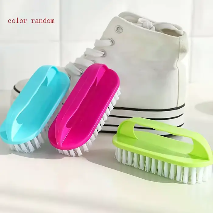 Brosse de nettoyage aléatoire à poils doux pour linge, vêtements et chaussures – Brosse portable en plastique pour le nettoyage des mains