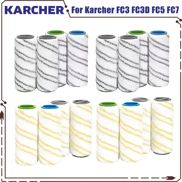 Pour Karcher FC3 FC3D FC5 FC7 rouleau brosse ensemble remplacement main ménage sol lavable humide sec aspirateur accessoires