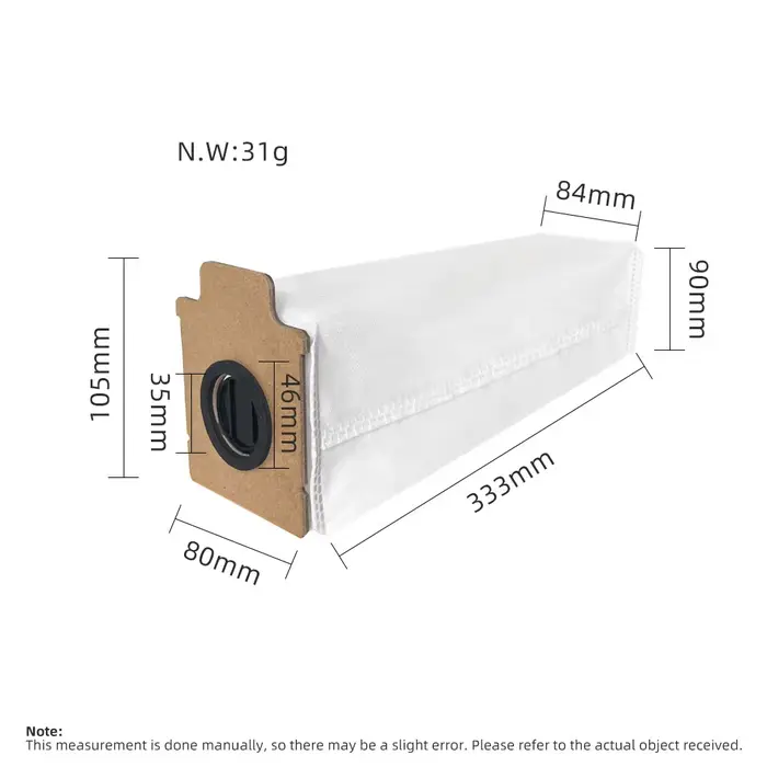 Sac à poussière avec filtre HEPA pour brosse principale