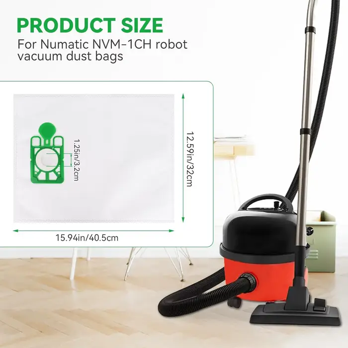10 sacs de rechange pour aspirateur - Compatibles avec Numatic Henry Hetty James NVM-1CH 604015 - Sac