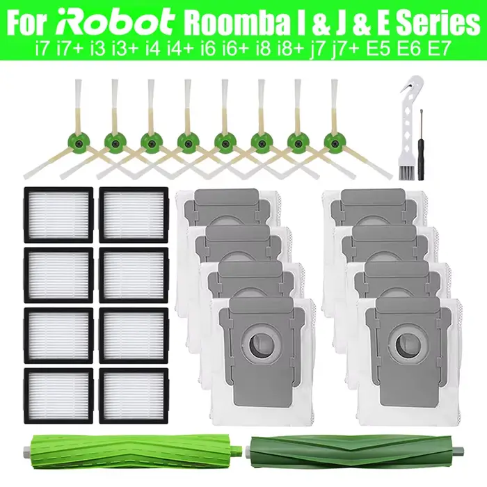 Pour iRobot Roomba I7 I7 + I3 I3 + I4 I4 + I6 I6 + I8 I8 + J7 J7 + E5 E6 E7 filtre brosse principale vadrouille tissu sac à pous