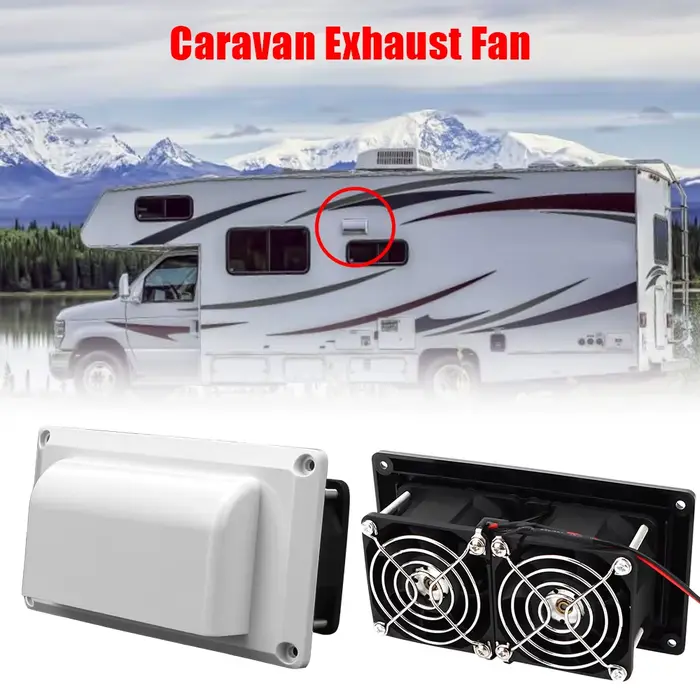 12V 25W caravane côté évent Ventilation ventilateurs d'échappement Kit de sortie accessoires de voiture pour