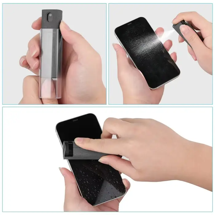 Kit de nettoyage pour écran de téléphone et ordinateur portable avec flanelle en fibres douces et liquide anti-empreintes pour Apple Xiaomi Huawei Samsung OPPO Vivo