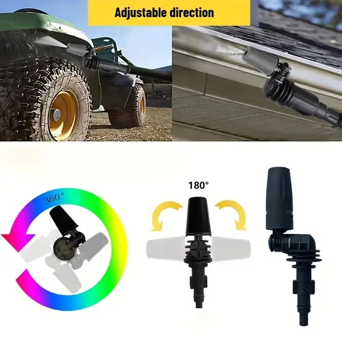 1 pièce robuste 360° ° Buse rotative réglable à haute pression compatible avec les nettoyeurs