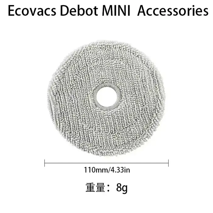 Accessoires pour robot aspirateur Ecovacs Deebot mini : brosse principale, chiffon de nettoyage, sac à poussière, brosse latérale