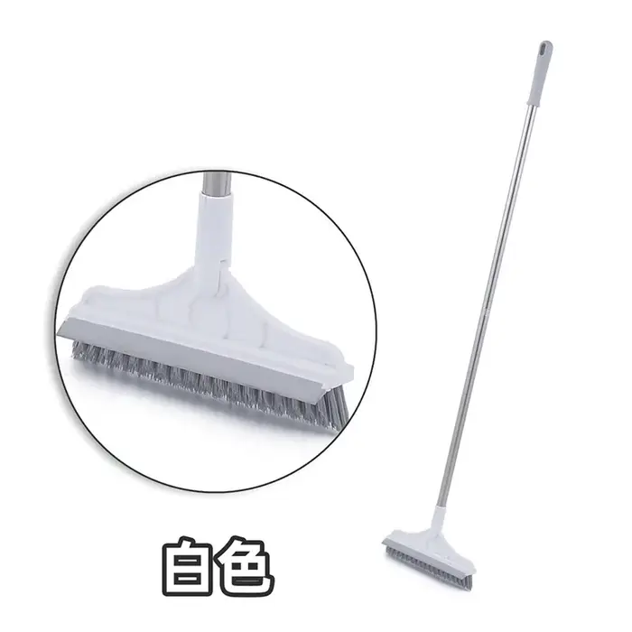 Brosse de nettoyage de sol 2 en 1, manche Long, essuie-glace de salle de bains, raclette de fenêtre à poils rigides, balai magique, vadrouille de sol, outils de nettoyage de carrelage de baignoire