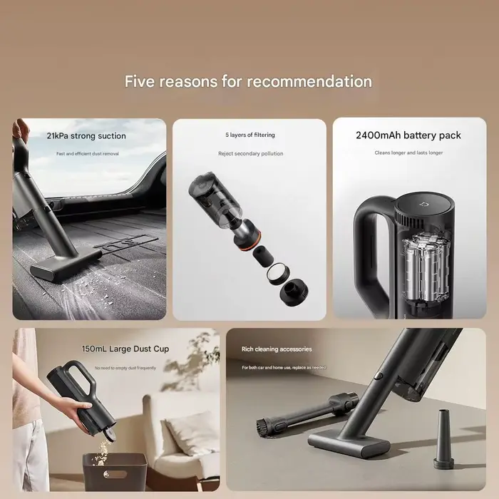 Xiaomi Mijia aspirateur de voiture forte aspiration trois-en-un collecteur de poussière profond peut être utilisé comme