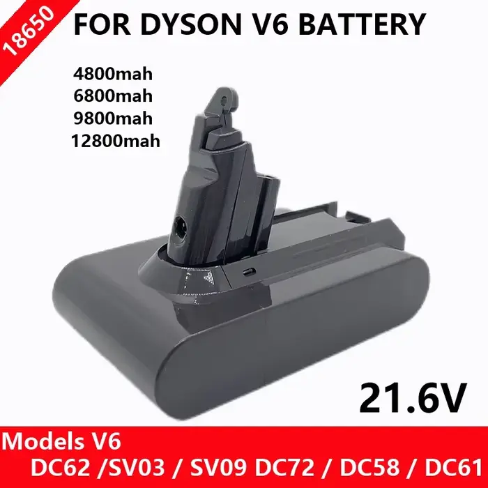 Batterie 21, 6 V 12800 mAh pour aspirateur Dyson V6