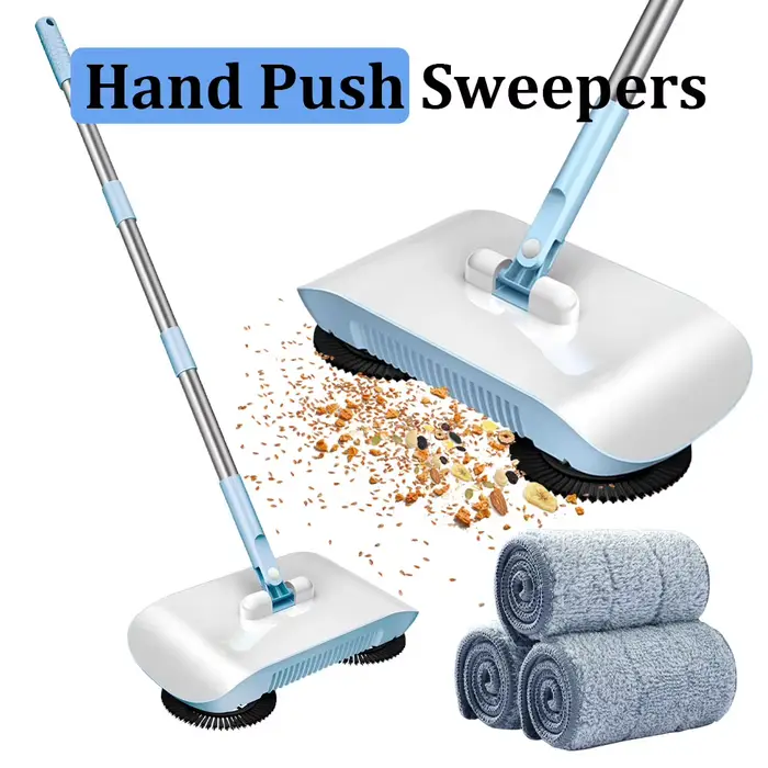 Nouvel aspirateur sans fil 2-en-1 pour balayer et nettoyer, balai manuel de 40 pouces avec 3 serpill