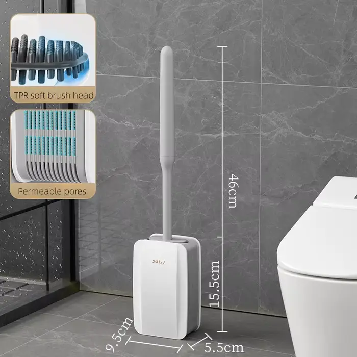 Brosse de toilette en Silicone anti-fuite d'eau avec Base