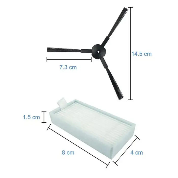 Kits d'aspirateur à brosse latérale avec filtre, pour ILIFE ZACO V3 V3s V5 V5s V5s Pro pour Medion M