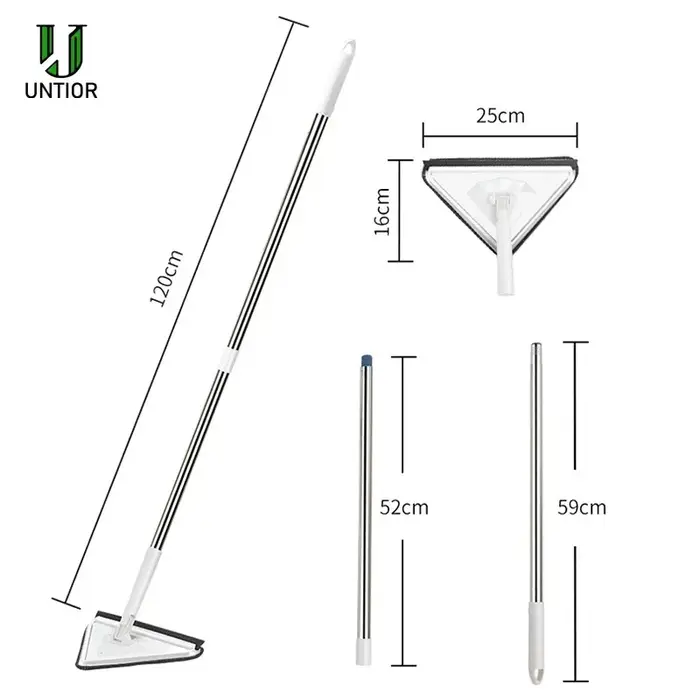 UNTIOR – nettoyeur de vitres télescopique à longue tige, multifonctionnel, sec et humide, rotatif, outils de nettoyage doux pour la maison