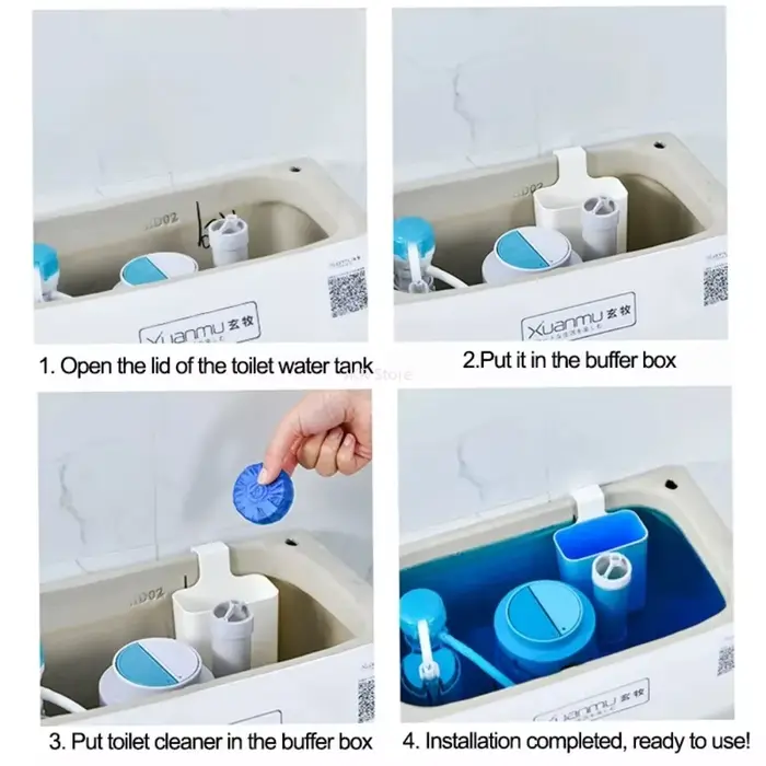  Support adhésif pour nettoyant WC avec étagère de rangement intégrée – Conception suspendue pour mur de salle de bain