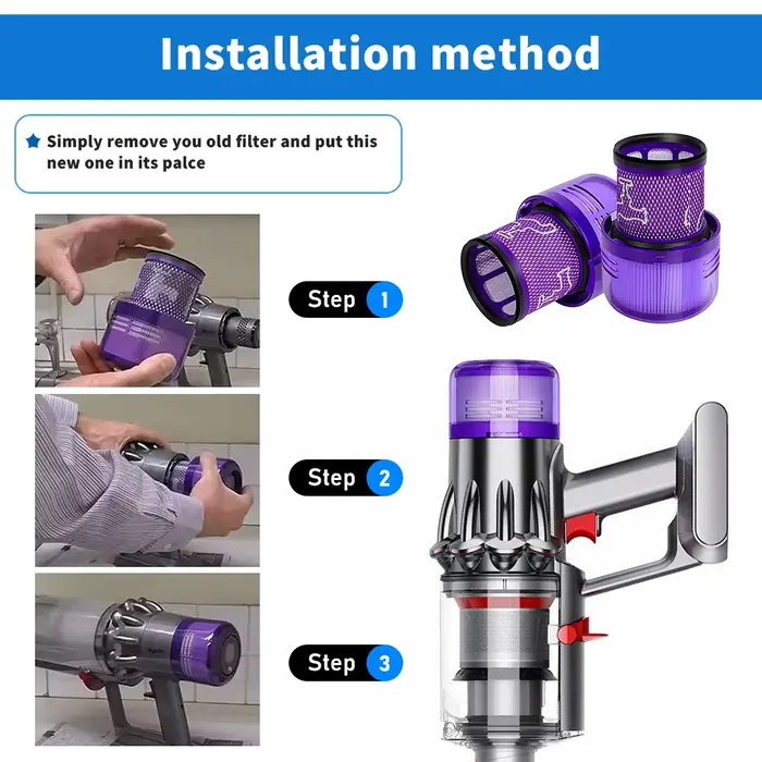 Filtre avec brosse de nettoyage pour aspirateur Dyson V11 Animal V11 Torque Drive V15 Detect