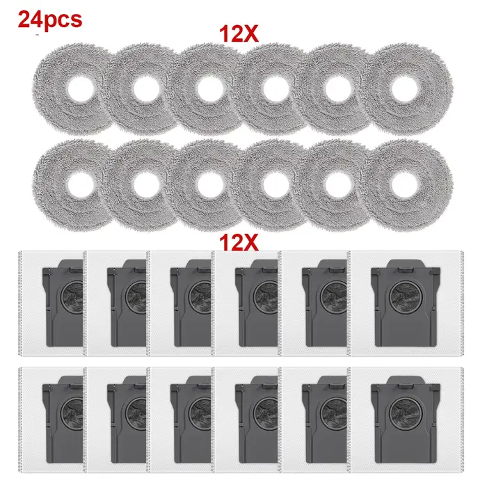 Sacs à poussière et chiffons de nettoyage pour robots aspirateurs Dreame X30/X40/X50 Ultra