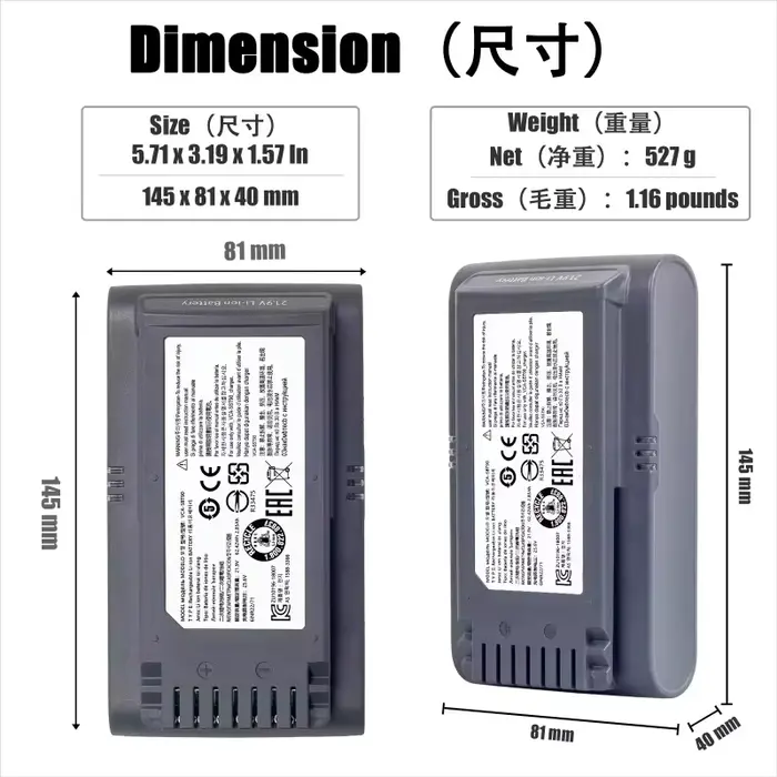 Batterie d'aspirateur VCA-SBT90/XAA VS20R9046T3/AA VS20T7536T5/AA pour Samsung Jet 75 Jet 90 Jet75 Pet Jet90 VS9000 VCA-SBT90
