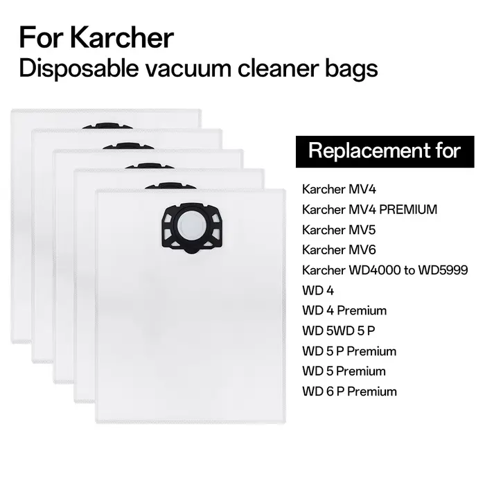 Sacs à poussière pour aspirateurs robots Karcher WD4 WD5 WD6 MV4 MV5 MV6