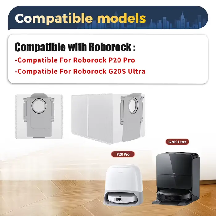 Sac à poussière pour aspirateur Roborock P20Pro/G20S Ultra/Qrevo Curv/Qrevo Edge/Qrevo MaxV/Qrevo Master/S8 Max Ultra/S8 MaxV Ultra