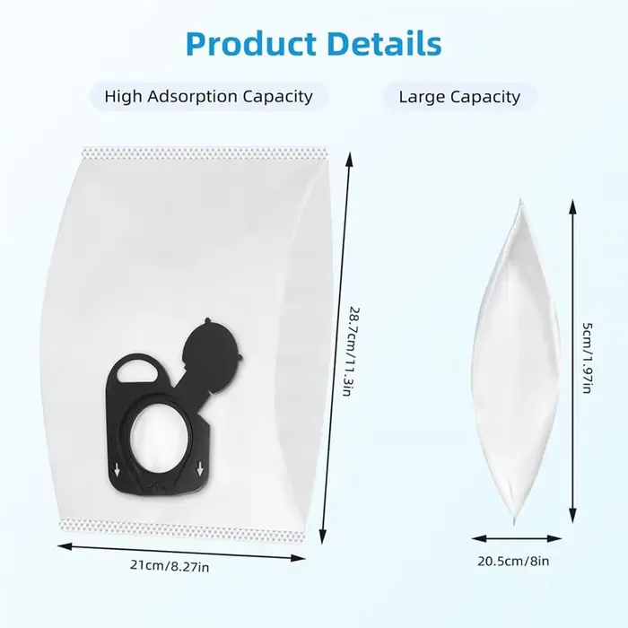 A52Q-pour Rowenta & Moulinex hygiène + sacs 12 pièces de remplacement pour aspirateur-puissance compacte
