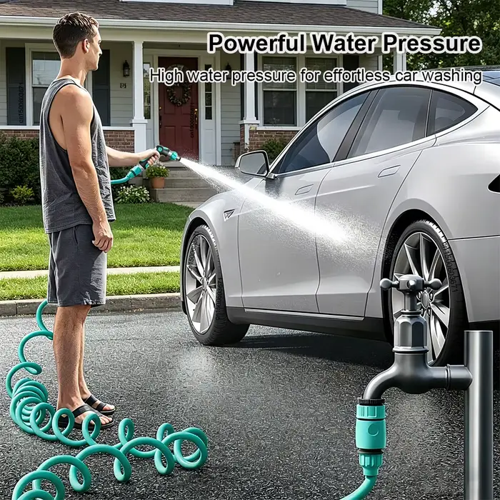Pistolet de lavage de voiture haute pression avec tuyau télescopique de 15 à 20 mètres, nettoyeur haute pression, outil de lavage de voiture