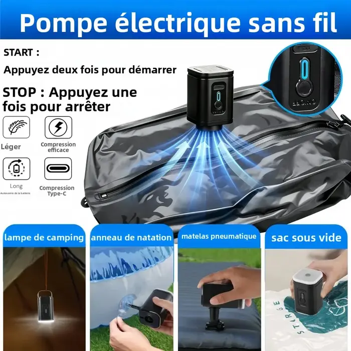 Sacs de rangement sous vide de voyage 17L avec pompe à air