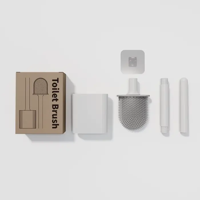 MINI brosse de toilette en Silicone anti-fuite d'eau avec Base Wc