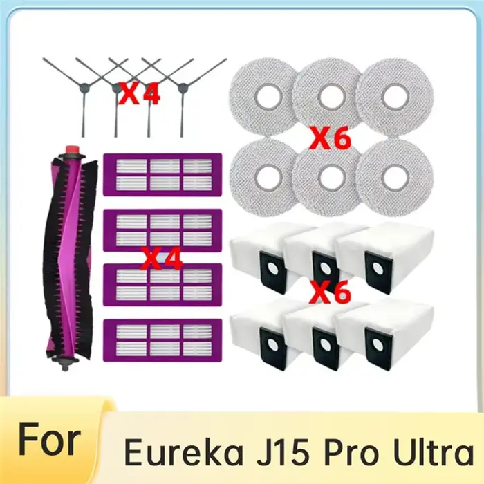 [NOUVEAU!N92R】 21 pièces de rechange pour aspirateur robot Eureka J15 Pro Ultra