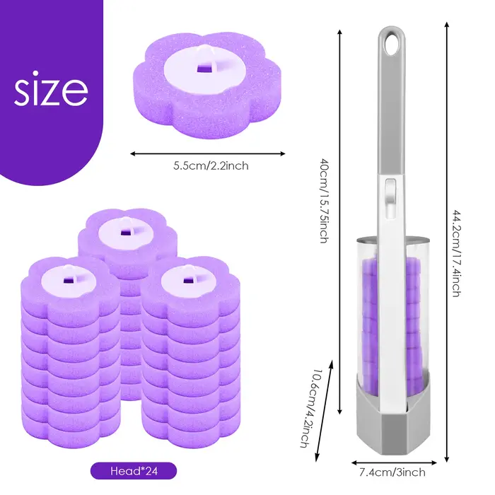 Brosse de toilette jetable murale avec tête de rechange