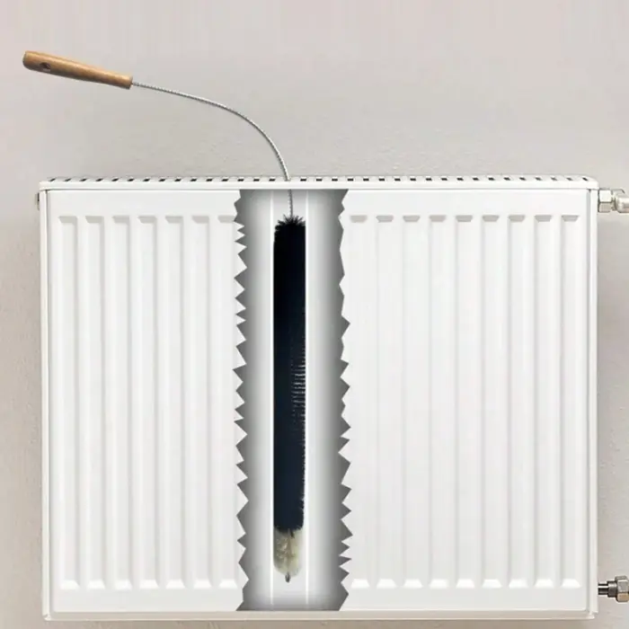 1PCS Brosse pour radiateur - 120 cm - Brosse pour radiateur avec poils de chèvre - Idéal pour nettoy