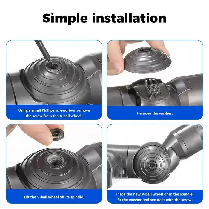 Roue en V pour aspirateur sans fil Dyson V6 V7 V8 V10 V11 V15