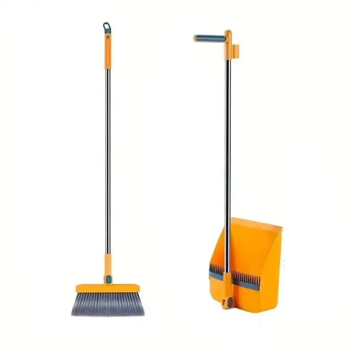 * Balai magnétique pliant rotatif 3 en 1 et ensemble de nettoyage de pelle à poussière adapté au