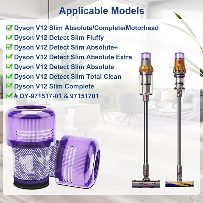 1-4 pièces filtres pour Dyson V12 détecter mince