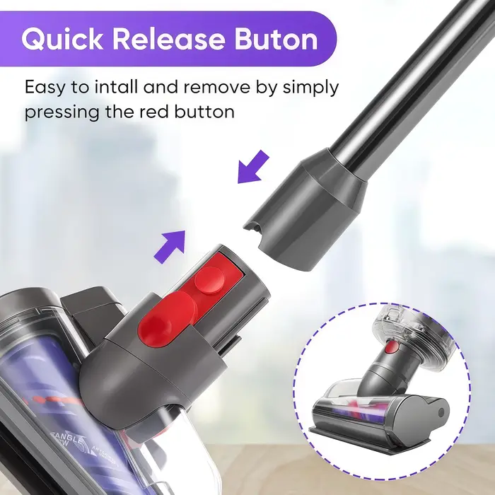 Tête de brosse électrique mini anti-emmêlement améliorée V15, compatible avec les aspirateurs Dyson V7 V8 V10 V11 V15, idéale pour les sièges de canapé